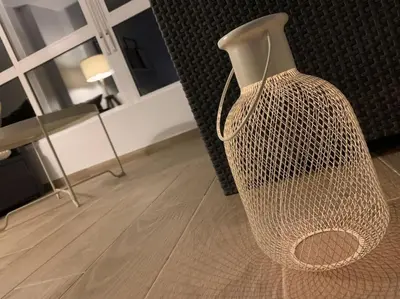 a white vase sitting on the floor in a room at Azvalia - Valdelagrana Mirador de la Bahía, Playa, piscina, parking, vistas ! in El Puerto de Santa María