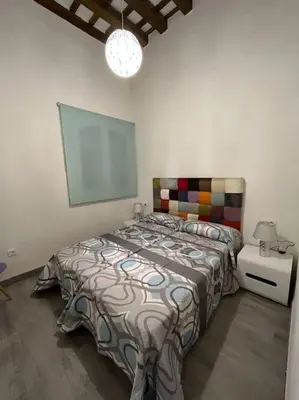 a bedroom with a large bed in a room at APARTAMENTO VEEDOR BUENAS COMPAÑIAS in Cádiz