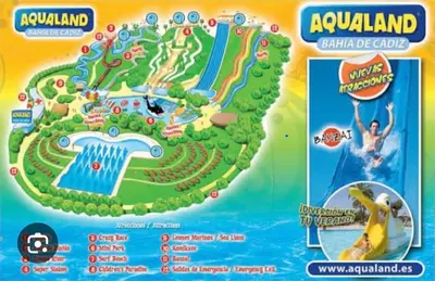 a map of a water park with an amusement park at Casa Pelicano in Chiclana de la Frontera