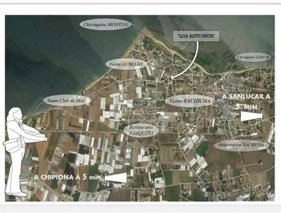 a map of a city with many buildings at LOS ANTONIOS Loft Rural Chipiona in Cádiz
