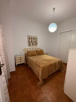 a bedroom with a large bed in a white room at Casa Antonia II in Jerez de la Frontera