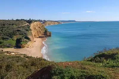 a view of a beach with the ocean at EntreCalas 3 chalet piscina privada Conil, Roche Viejo, Cala del Aceite in Conil de la Frontera