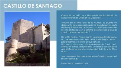 a poster for a castle in santinia dmg santa ana seismic seismic institute at El piso de Manuel in Sanlúcar de Barrameda