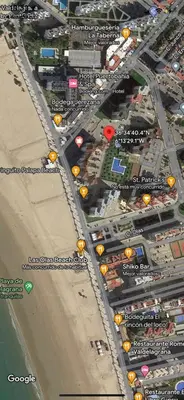 a map of a city with roads and buildings at Apartamento en primera línea de playa Valdemar 1 in El Puerto de Santa María