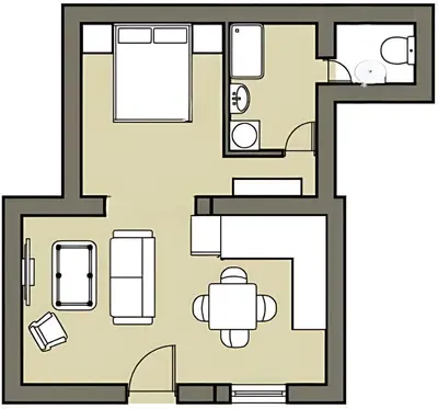 a drawing of a floor plan of a house at Loft del Capataz in San Fernando