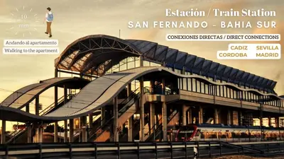 a rendering of a building with a train station at Apartamento La Salina in San Fernando