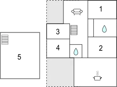 a block diagram of a block diagram of a house at Lovely Home In Chiclana De La Fronter in Chiclana de la Frontera