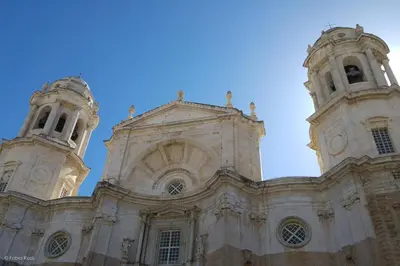 a large cathedral with two towers on top of it at Aire del Sur Cádiz in Cádiz
