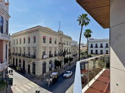 an overhead view of a city street with buildings at Apartamento Larga 65 - Ole Solutions in Jerez de la Frontera
