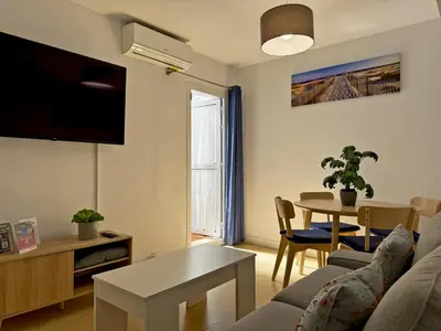 a small bathroom with a sink and a shower at Apartamento Las Ninas - Ole Solutions in El Puerto de Santa María