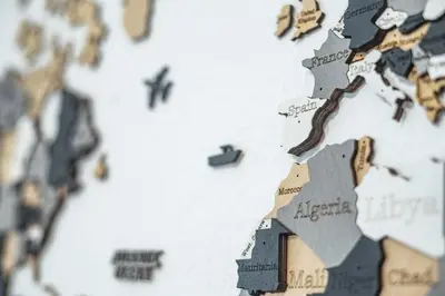 a close up of a map of africa at Apartamento céntrico con vistas in Arcos de la Frontera