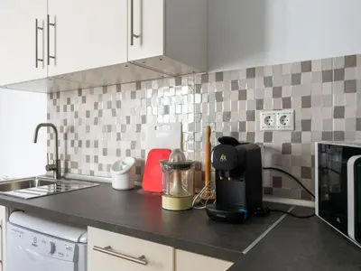 a kitchen with a sink and a counter top at Holiday Home in Cadiz by the Sea in Cádiz
