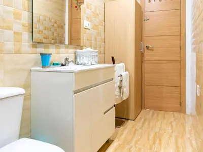 a bathroom with a sink and a toilet at Holiday Home in Cadiz by the Sea in Cádiz