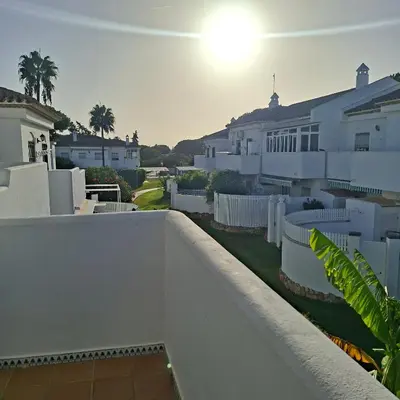 a view from the balcony of a house at Apartamento pinar del atlántico in Chiclana de la Frontera