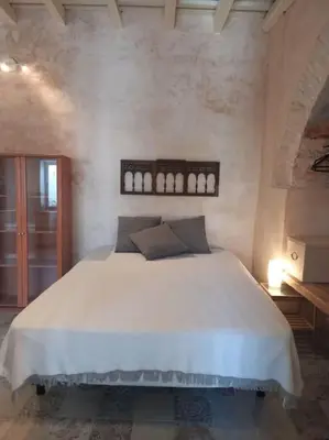 a bedroom with a large white bed in a room at Casa Florinda #5 in Jerez de la Frontera