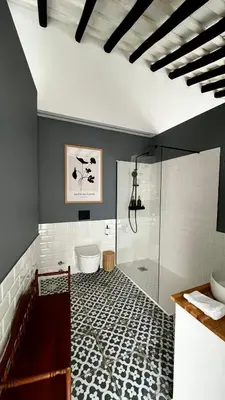 a bathroom with a shower and a toilet at El Taller in Jerez de la Frontera