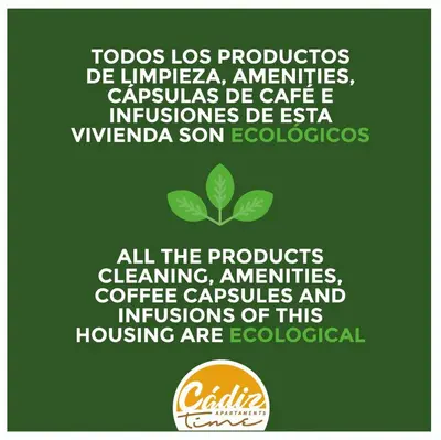 a green poster with a plant in the middle at Buenos Aires by LiveWork in Cádiz