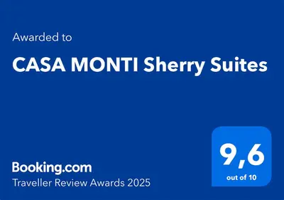 a blue sign with the words csa north sherrey suites at CASA MONTI Sherry Suites in Jerez de la Frontera