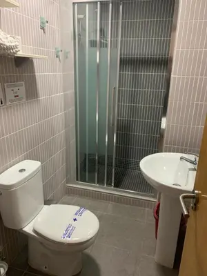 a bathroom with a toilet and a sink at ARCO PLAZA DE ESPAÑA CADIZ in Cádiz