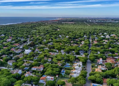 an aerial view of a residential neighborhood with houses at Villa Alegría in Roche