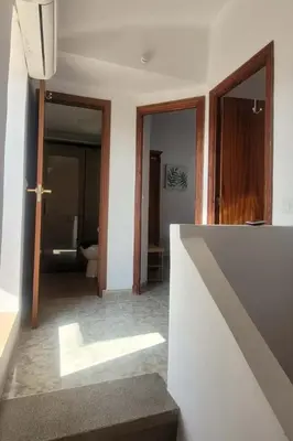 a living room with a view of a bathroom at Casa La Retama in La Barca de la Florida