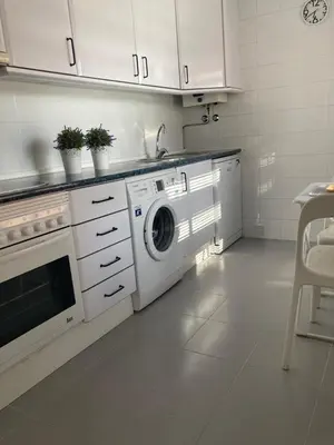 a kitchen with a washing machine and a dishwasher at ÁTICO Jardines de la salinera de VALDELAGRANA in El Puerto de Santa María