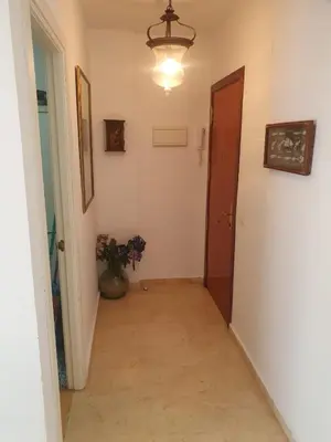 a hallway with a door and a potted plant at Bogavante Costa Ballena in Rota