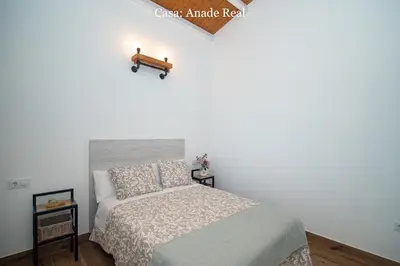 a bedroom with a bed and two night stands at Casa Rural Mirador del Guadalquivir-Refugio con Piscina y Chimenea in Trebujena