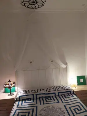 a bedroom with a large bed with a canopy at Casatuya in Jerez de la Frontera