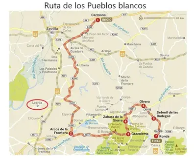 a map of rilo de los pueblos blazes at Acogedor loft a 30 minutos de la playa y montaña in Lebrija