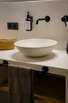 a white bowl sink on a counter in a bathroom at El Sur Medina-Sidonia in Medina Sidonia