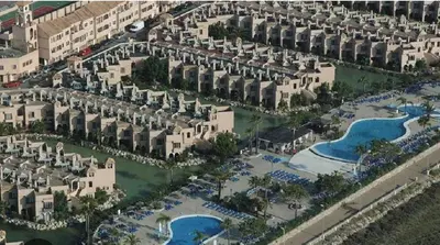 an aerial view of a resort with several water parks at EA bahía sur in San Fernando