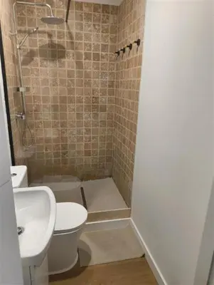 a bathroom with a shower and a toilet and a sink at AGR Apartamento Villapanés in Jerez de la Frontera