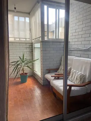 a living room with a couch and a potted plant at Casa Alzar in Jerez de la Frontera