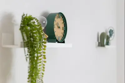 a clock sitting on a shelf next to a plant at Isaac Peral by Staycare in Rota