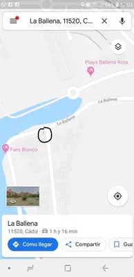 a screenshot of a cell phone with a map at Casita Playa Ballena in Rota