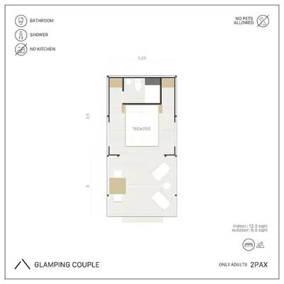 a plan of a house with a clearing code at wecamp Cádiz in Cádiz