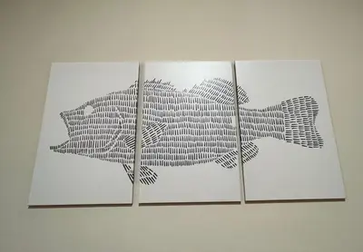four pieces of art on display on a wall at Villa María Cádiz centro, 