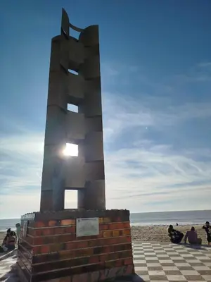 a monument on the beach next to the ocean at Brisa&Mar, con Posibilidad de Parking in Chipiona