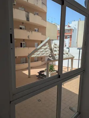a view from a window of a building at Apartamento Plaiya De La Red in Sanlúcar de Barrameda