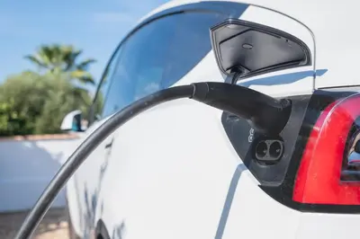 a close up of a car refueling at Mirador de la Peña in Arcos de la Frontera