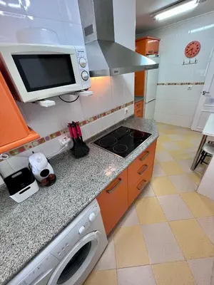 a kitchen with a stove and a microwave at GATU Villa Flavia 