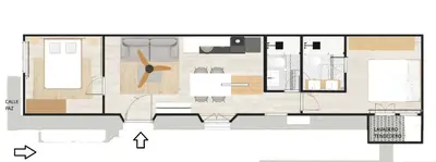 a floor plan of a house with a diagram at Cádiz Paz in Cádiz