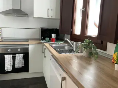a kitchen with a sink and a counter top at El Buen Porvenir Casa Palacio en Jerez in Jerez de la Frontera