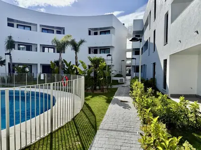 an external view of a house with a swimming pool at El rincon de candor by staycare in Rota