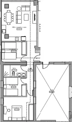 a floor plan of a house at Playa Caleta in Cádiz