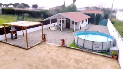 a model of a gazebo and a pool at Casa El Pinar in Conil de la Frontera