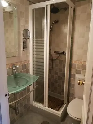 a bathroom with a shower and a sink and a toilet at Great apartment in Puerto Real in Puerto Real