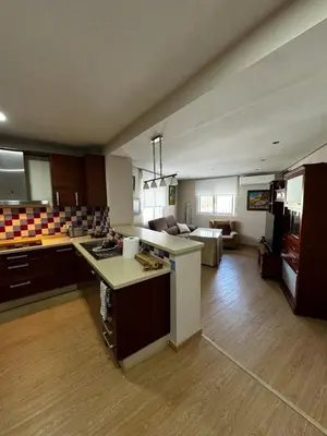 a large kitchen and living room with a couch at Velo de Flor Jerez Apartment in Jerez de la Frontera