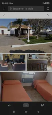a collage of three pictures of a house at CASA ALBA in Conil de la Frontera